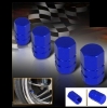 4 TAPONES VALVULA RUEDA NEUMATICO DE ALUMINIO PARA LLANTA COCHE MOTO AZUL